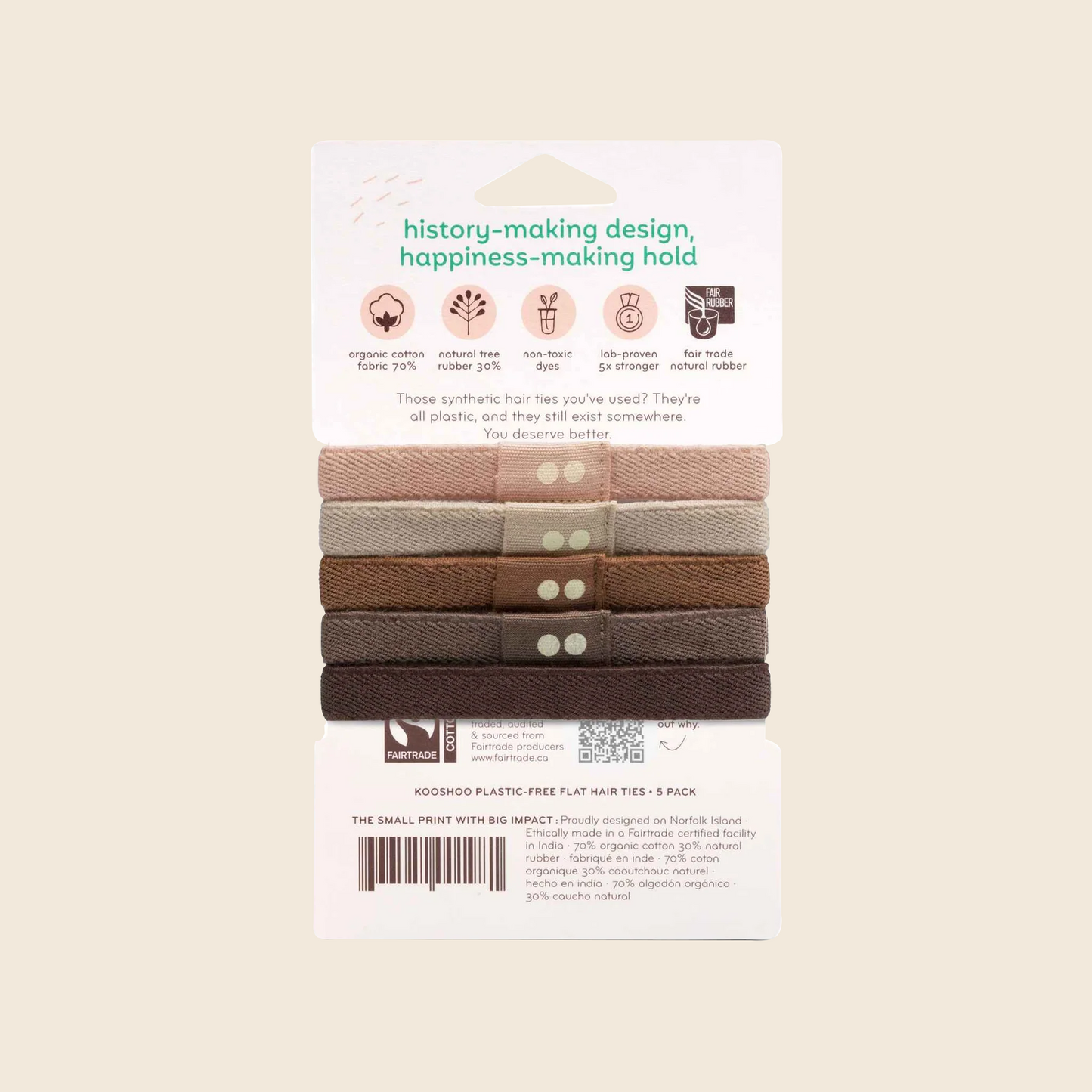 Plastic-Free Hair Ties - Earth Tints