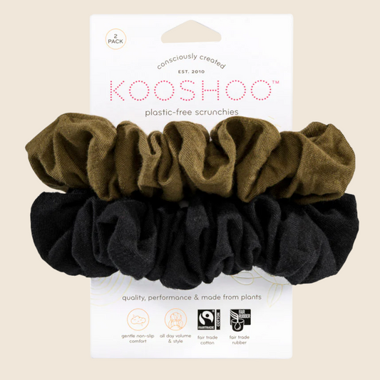 Plastic-Free Scrunchies - Black Olive