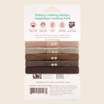 Plastic-Free Hair Ties - Earth Tints
