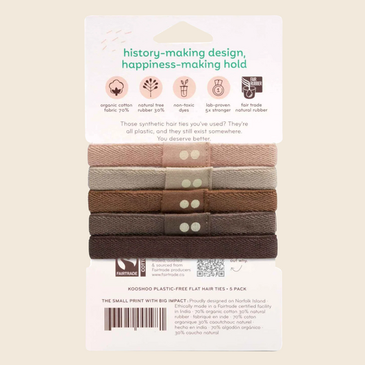Plastic-Free Hair Ties - Earth Tints