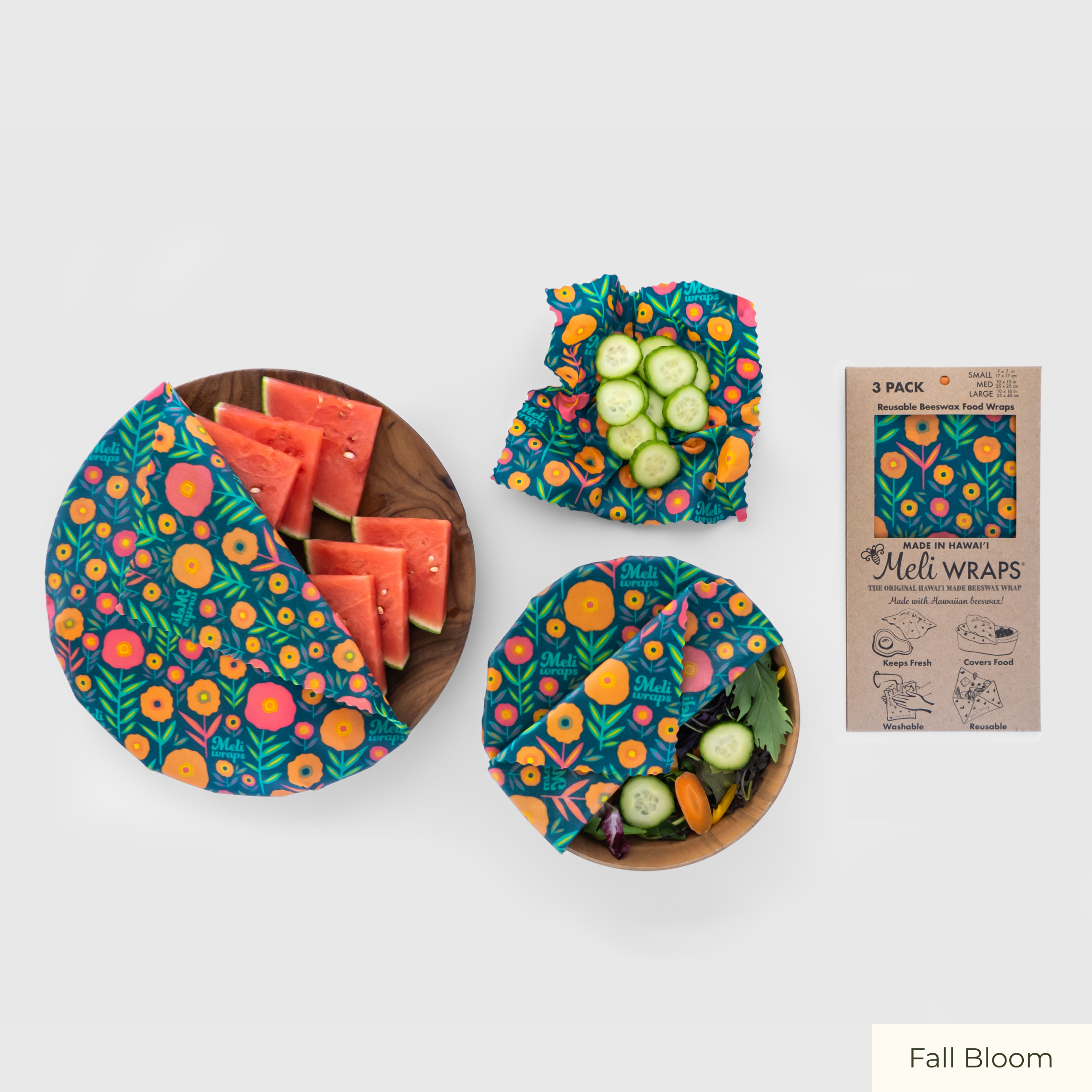 Beeswax Food Wrap (3-Pack) - Floral Designs – The Daisy Refillery