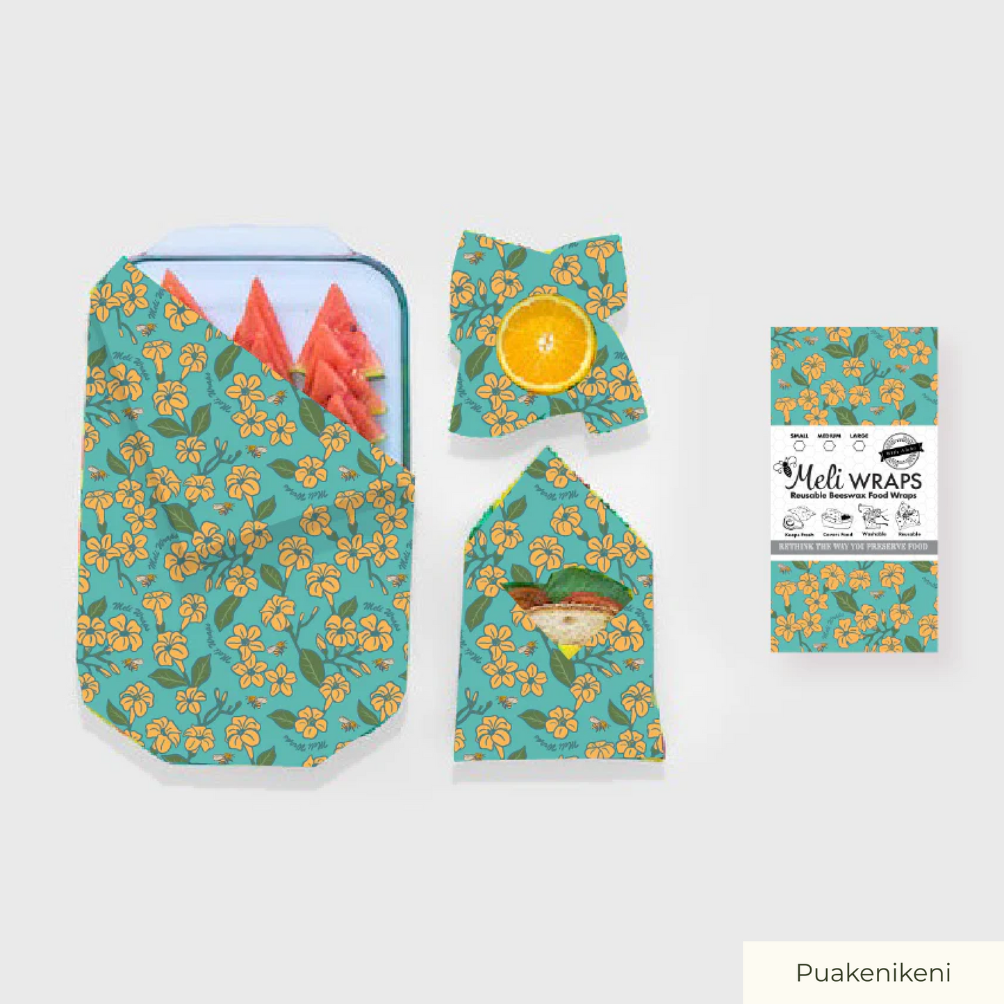 Beeswax Food Wrap (3-Pack) - Floral Designs