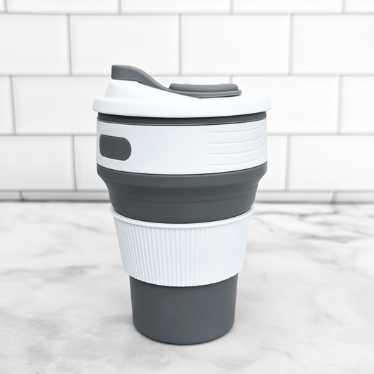 [RETIRED] Collapsible Silicone Coffee Mug (Grey Clouds)