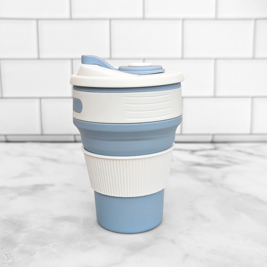 Collapsible Silicone Coffee Mug (Sky Blue)