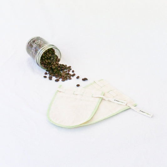 Organic Cotton Reusable Coffee Straining Bags - Set of 2 (S, M)