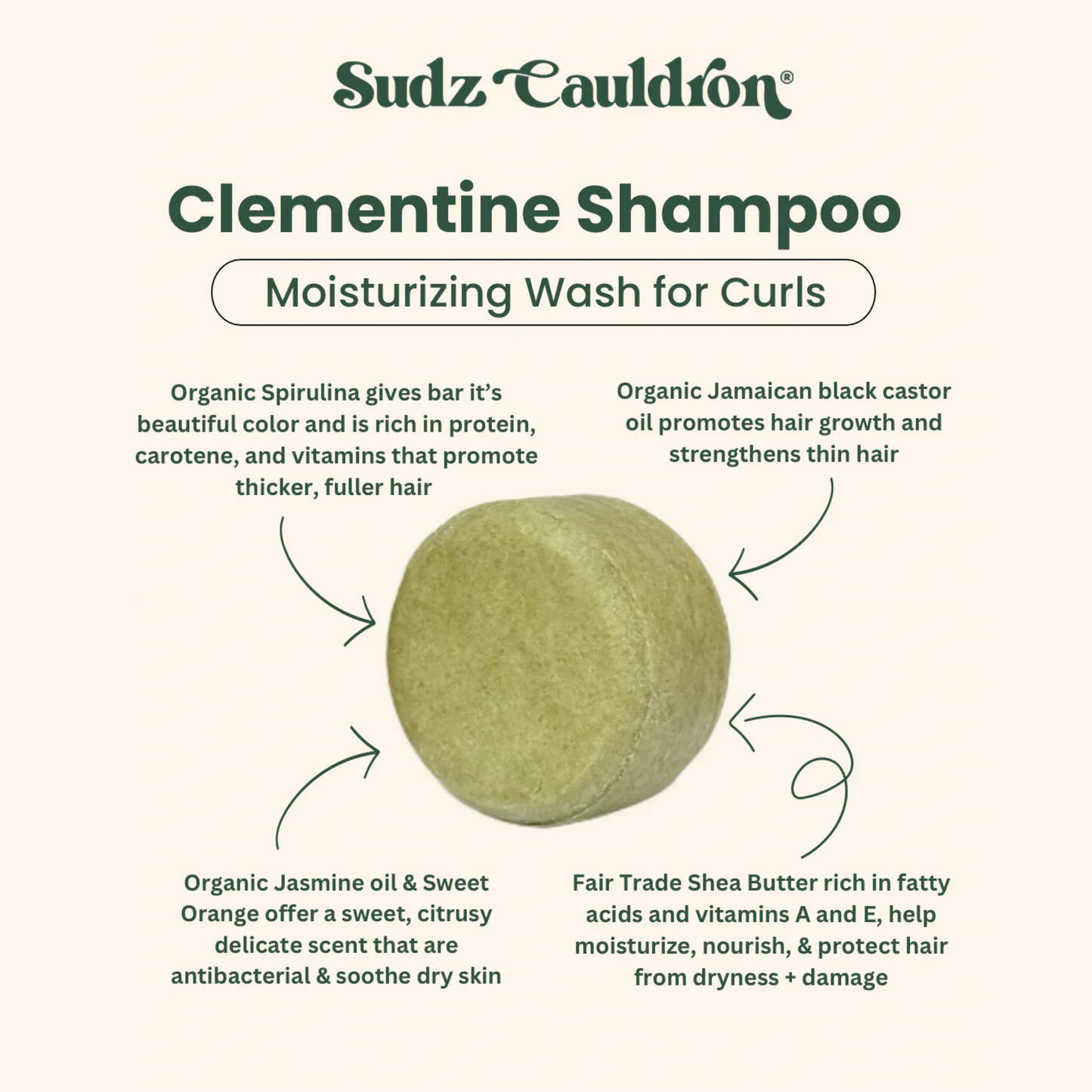 [FULL SIZE] Clementine Conditioning Shampoo Bar - (For Curly and Kinky Hair)