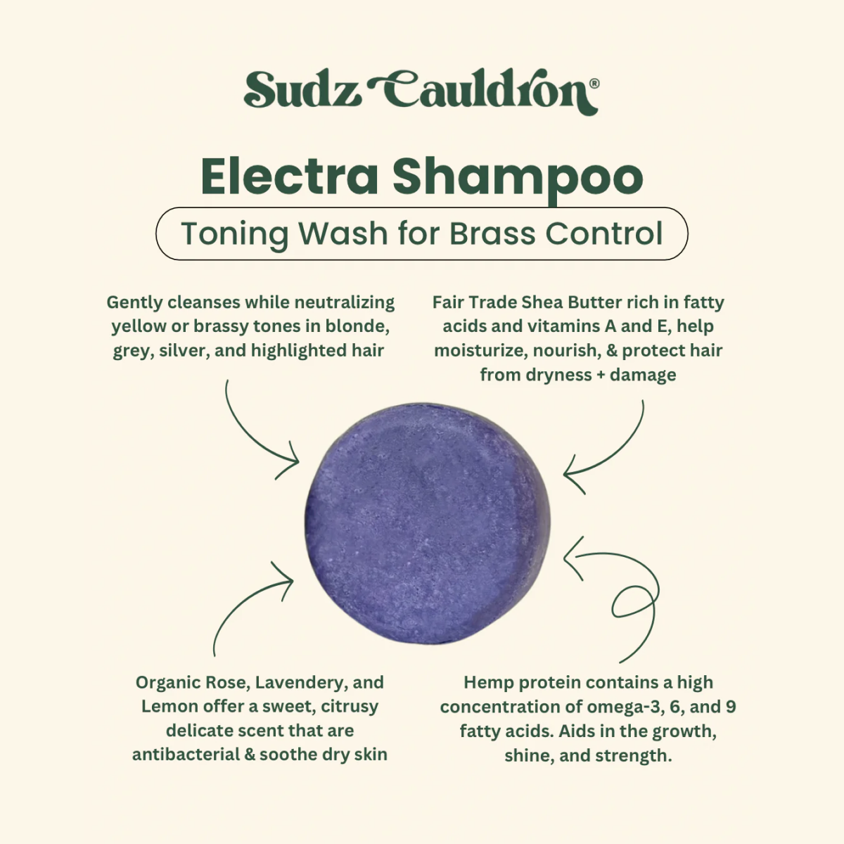[FULL SIZE] Electra Conditioning Shampoo Bar - (For Grays and Highlighted Hair)