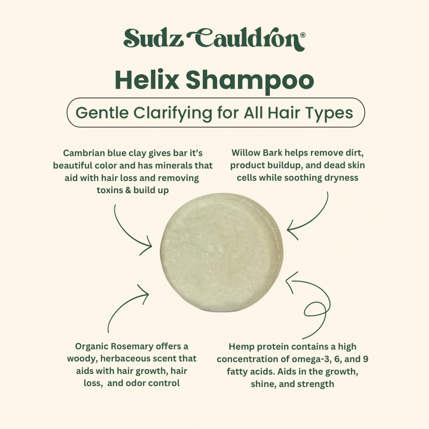 [FULL SIZE] Helix Shampoo Bar (For Normal + Oily Hair)