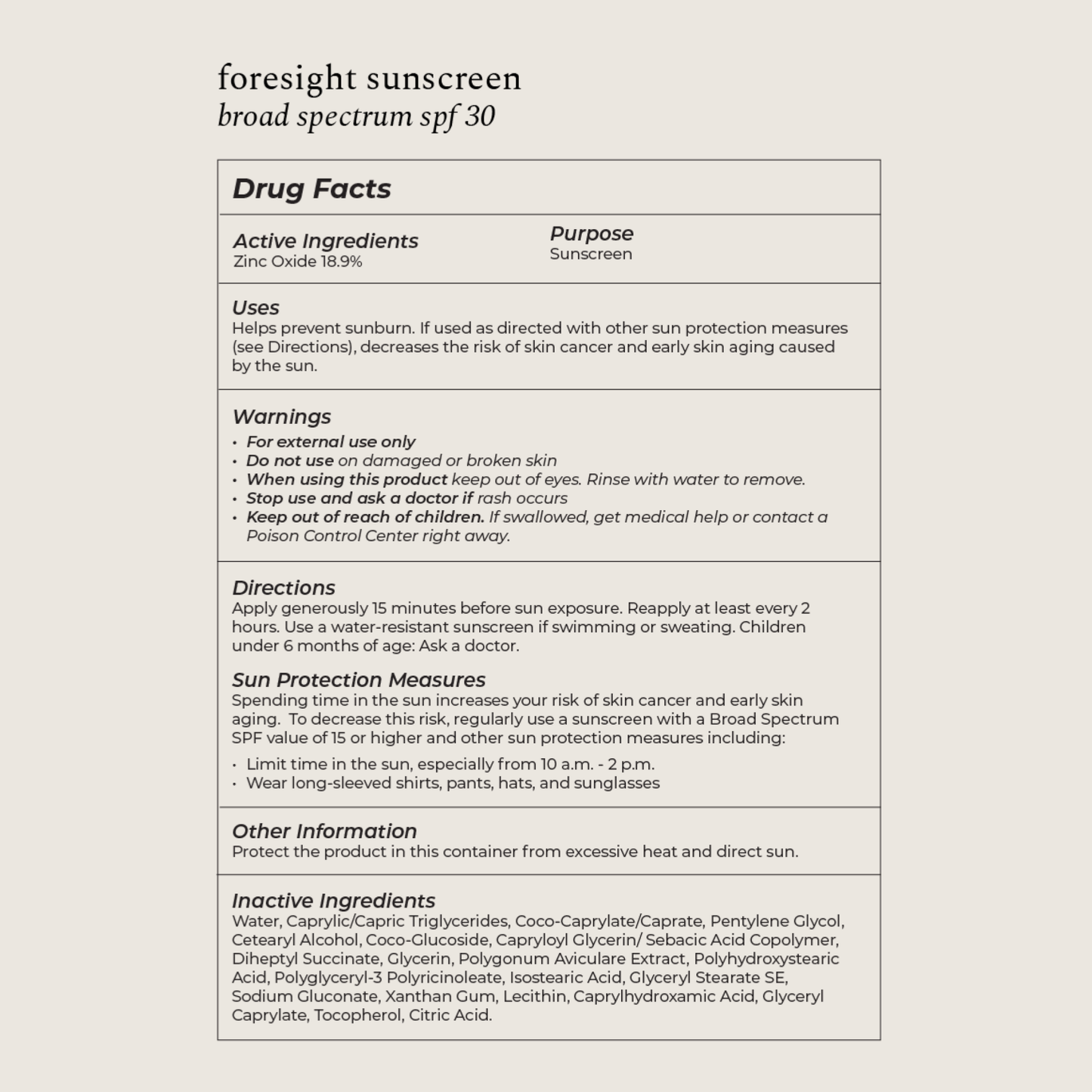 Foresight Suncreen