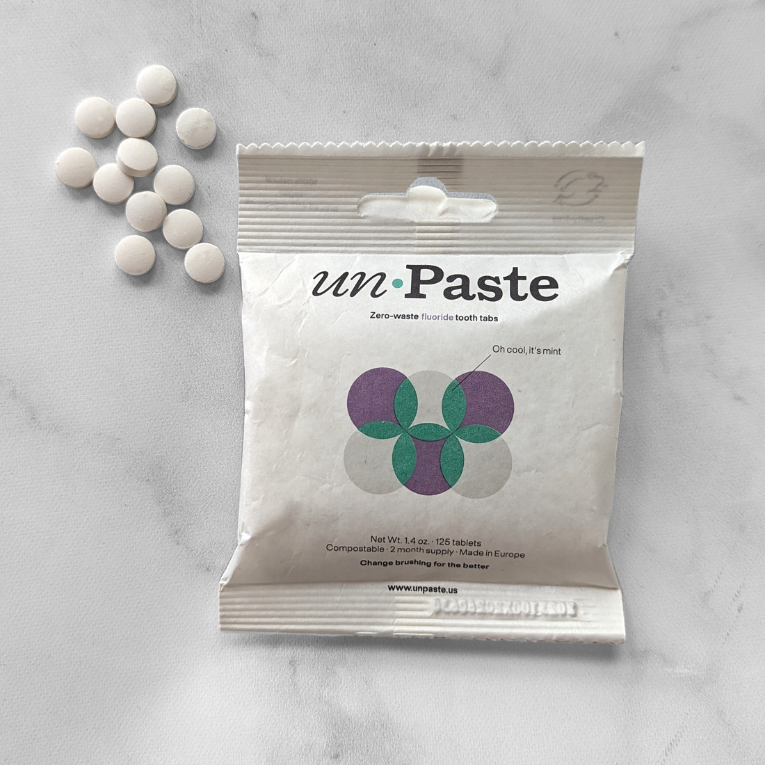 Unpaste Tooth Tablets (With Fluoride) - 125 Tablets | Zero Waste Store ...