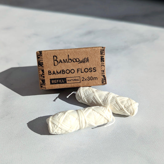 Organic & Vegan Bamboo Floss Refill - Natural White (Set of 2)