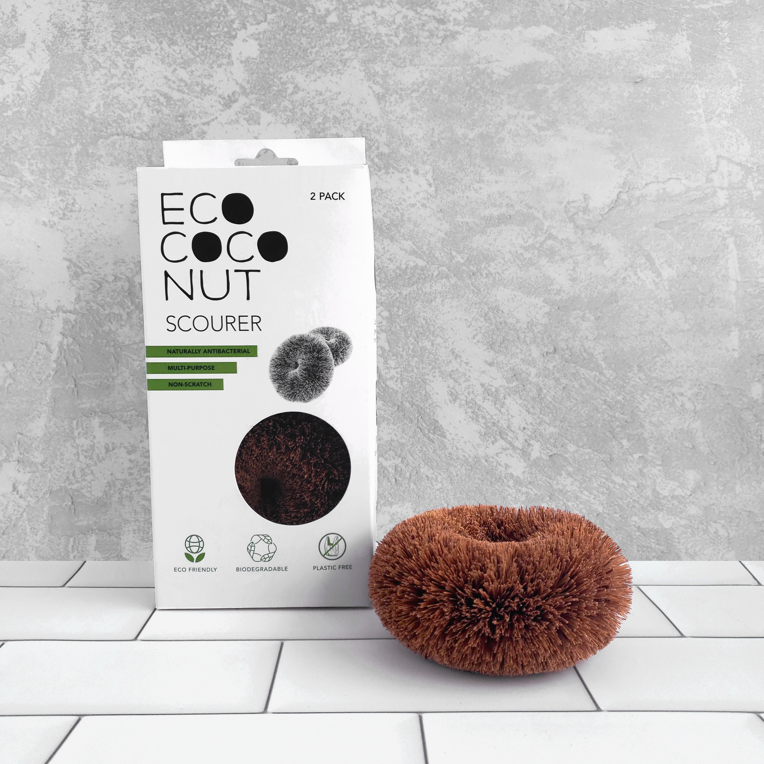 EcoCoconuts Twin Pack Scourers - Box Front