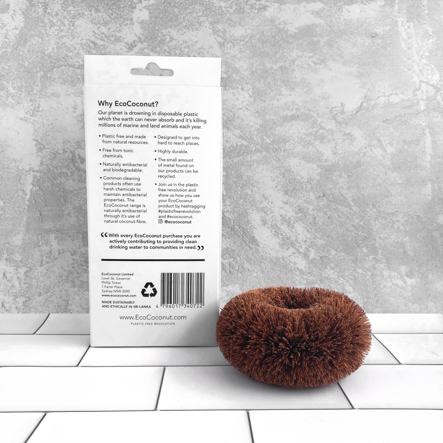 EcoCoconuts Twin Pack Scourers - Box Back