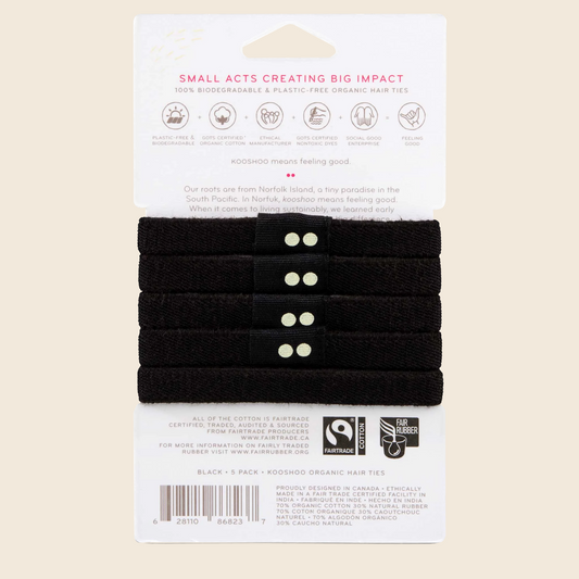 Plastic-Free Hair Ties - Black