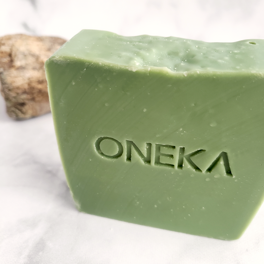 Oneka Cedar & Sage Soap Bar Close Up