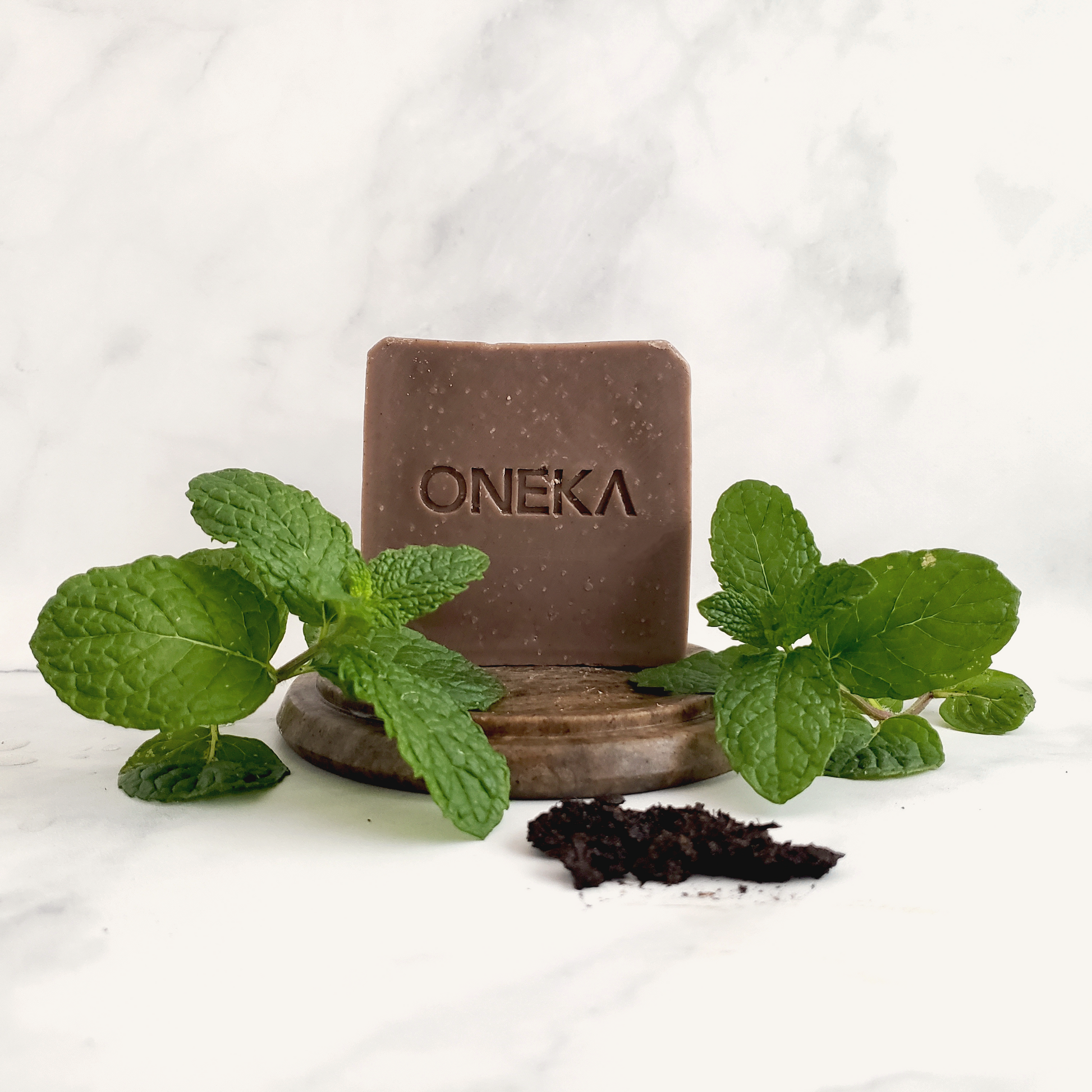 Oneka Peppermint & Grey Clay (Sea Mud) Soap Bar