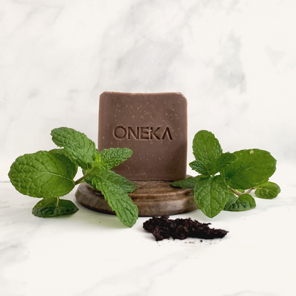 Oneka Peppermint & Grey Clay (Sea Mud) Soap Bar