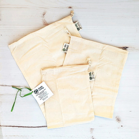 Muslin Bags - Set of 3 (S, M, L)