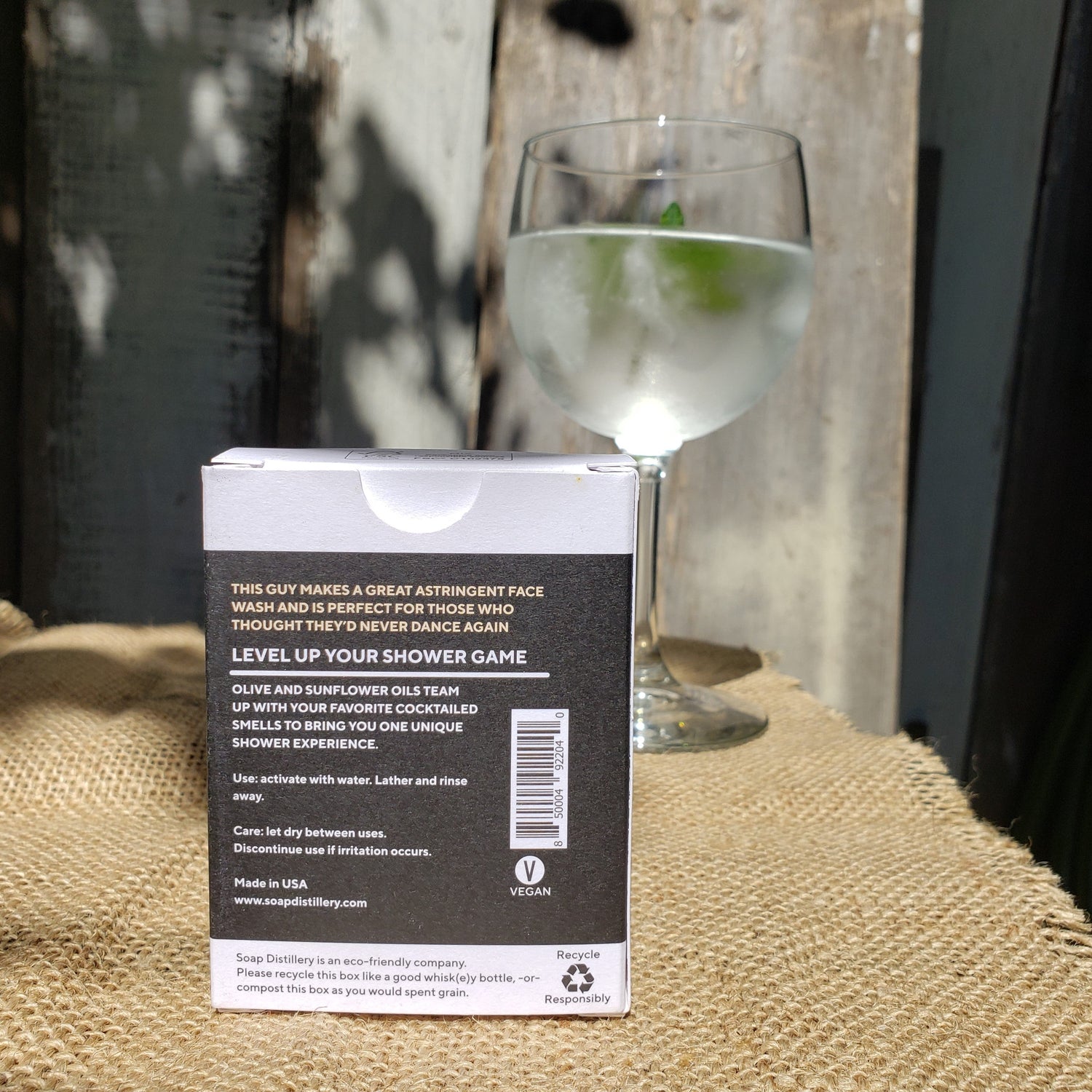 Soap Distillery Gin Soap Bar Box Back