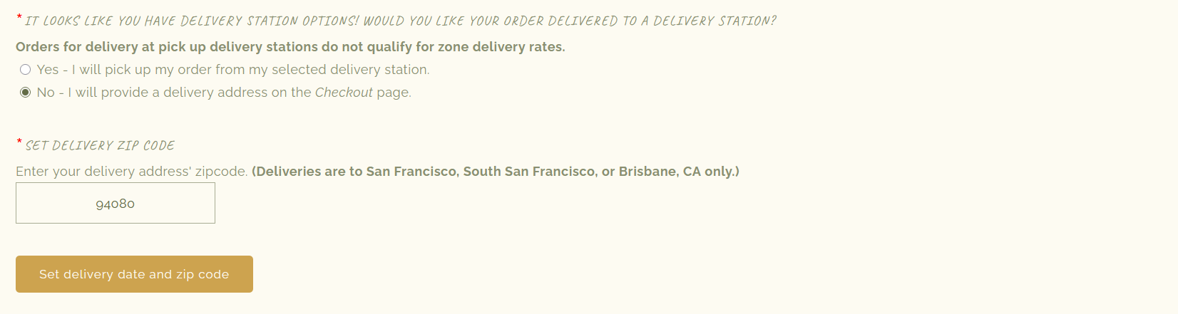The Daisy Refillery Delivery Station and Zip Code