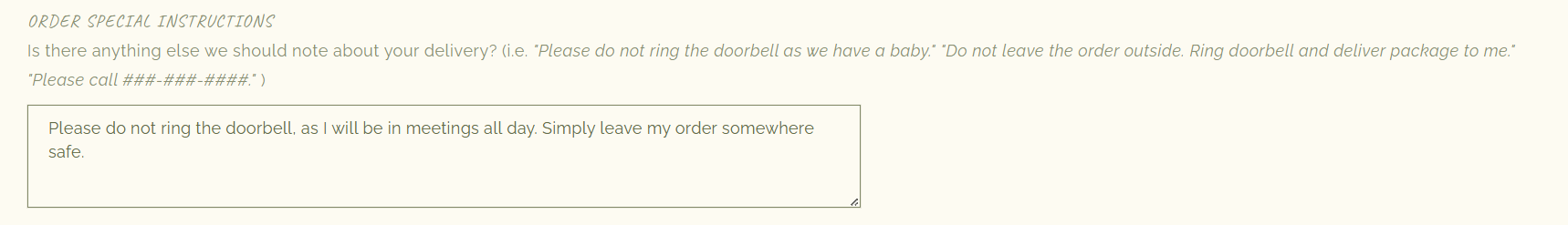 The Daisy Refillery Order Special Instructions