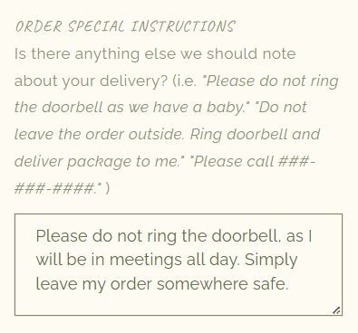The Daisy Refillery Order Special Instructions