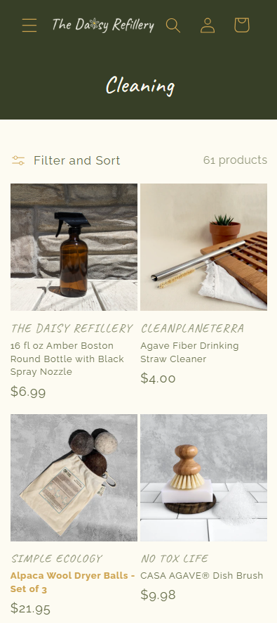 The Daisy Refillery Filtered Products